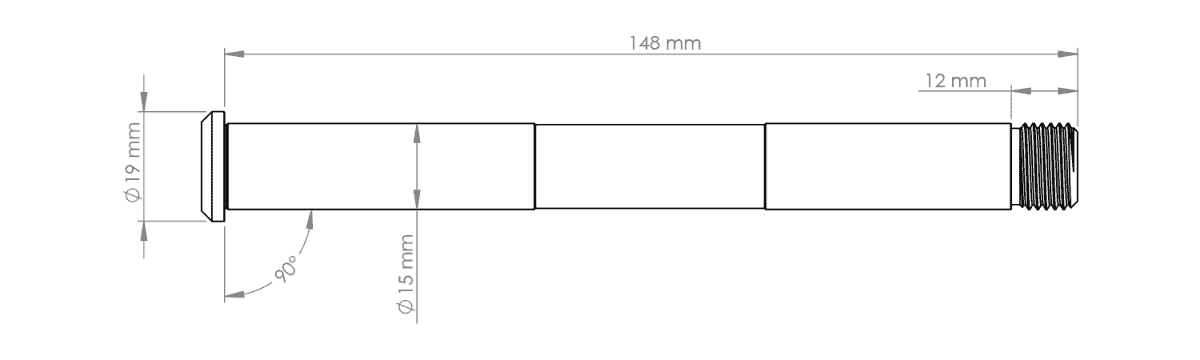 Burgtec Rockshox 15x100mm Non-Boost Fork Axle