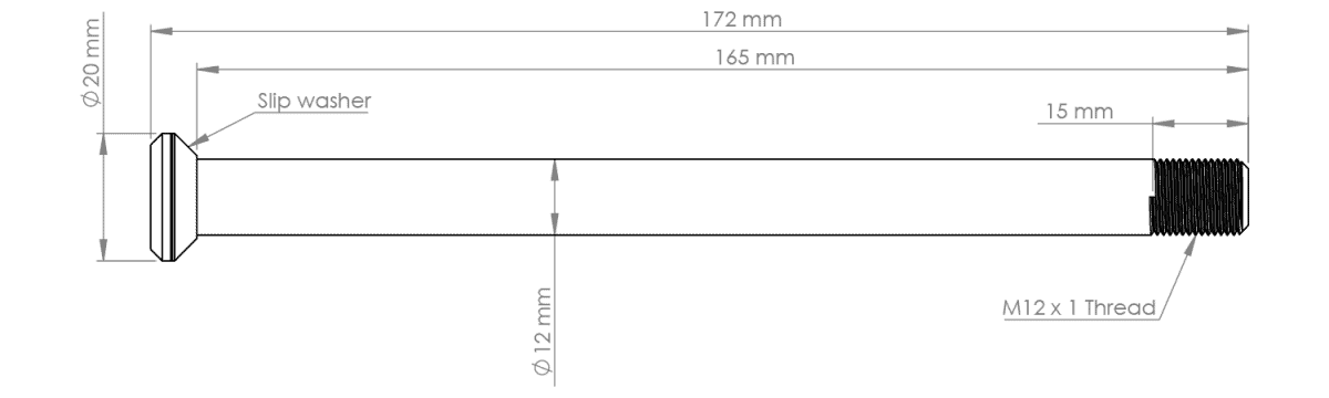 Burgtec Specialized Rear Axle 12 x 172mm M12x1.0