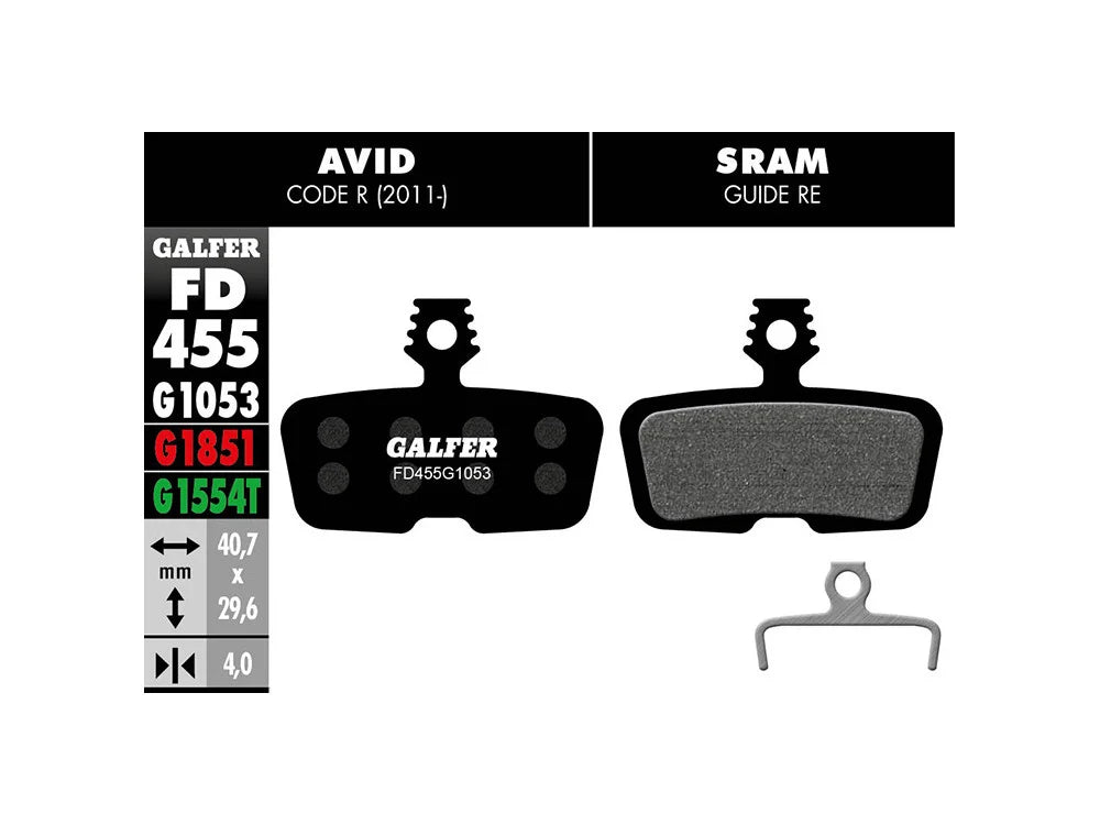 Galfer Code R 2011, RSC, Guide RE Disc Brake Pads FD455