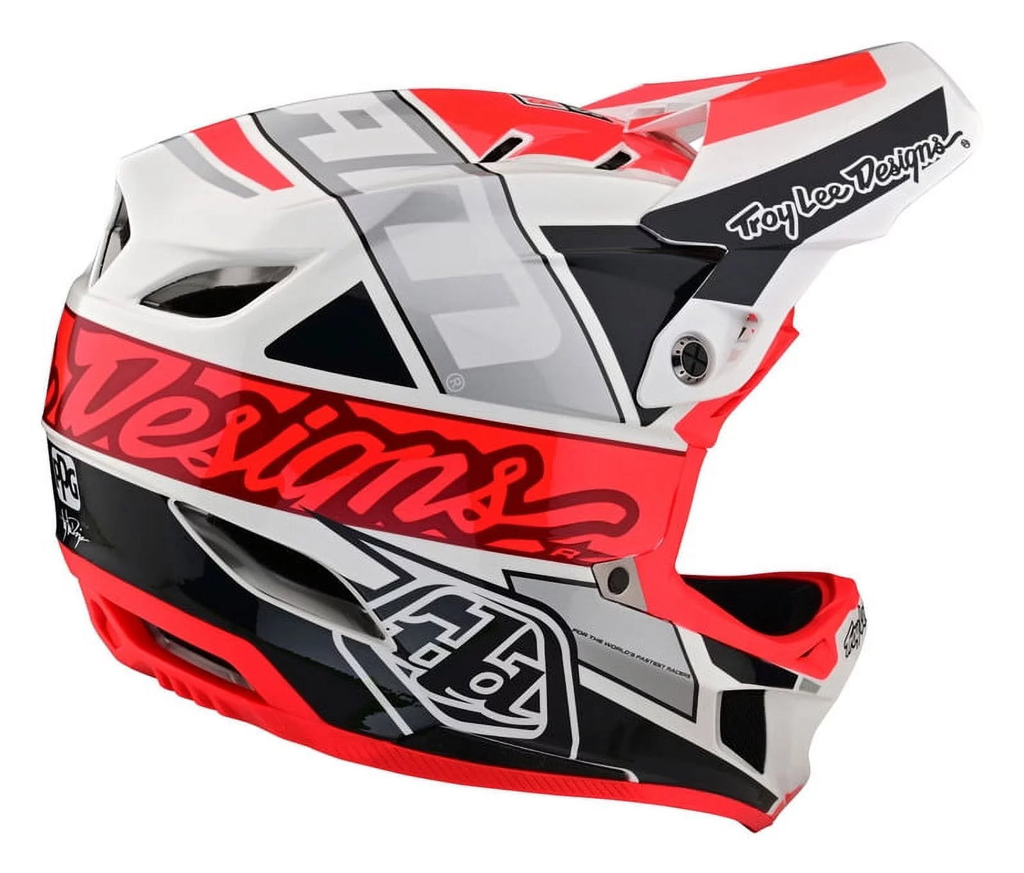 Troy Lee Designs D4 COMPOSITE HELMET - TEAM SRAM WHITE / GLO RED