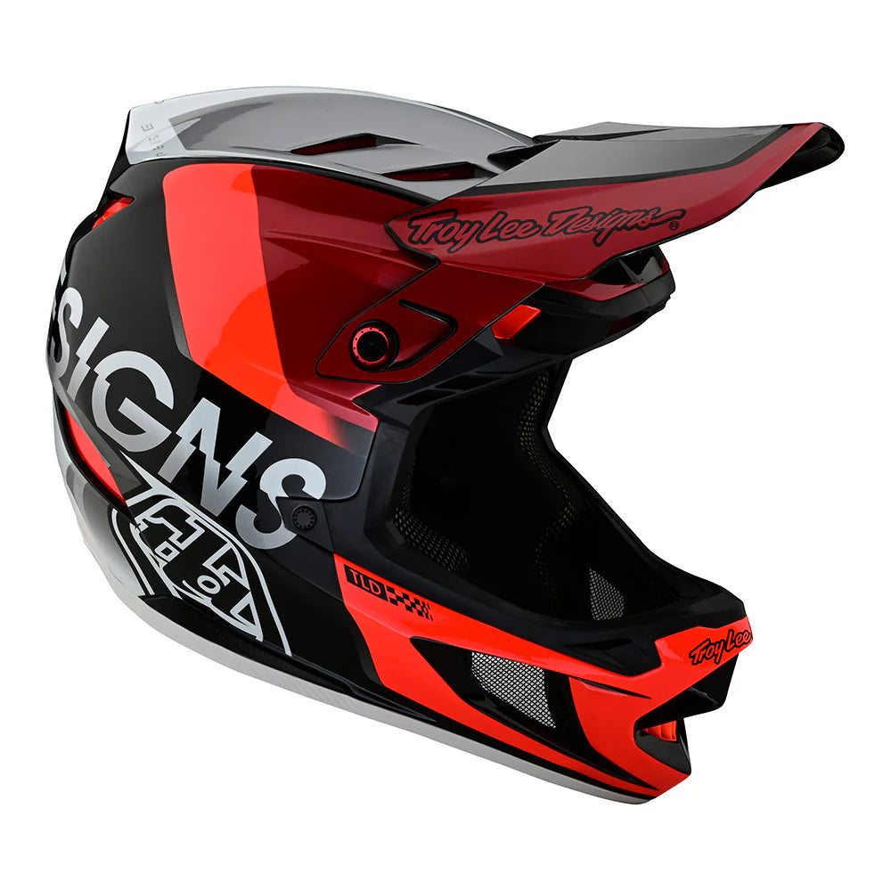 Troy Lee Designs D4 Composite Helmet - Qualifier Silver/Red