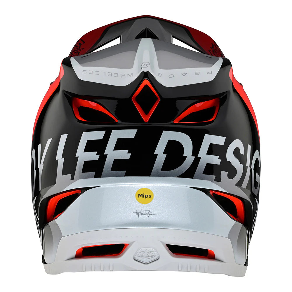 Troy Lee Designs D4 Composite Helmet - Qualifier Silver/Red