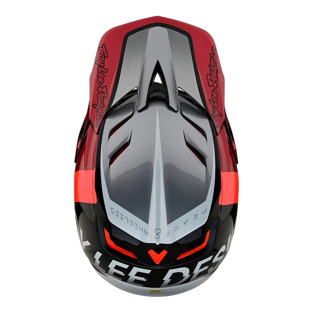 Troy Lee Designs D4 Composite Helmet - Qualifier Silver/Red