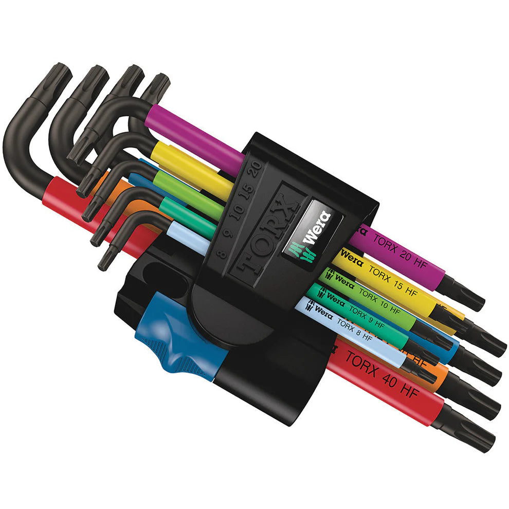 Wera 967-9 TX Multicolour HF 1 L-Key Torx Key Set With Holding Function (Star Allen Key)