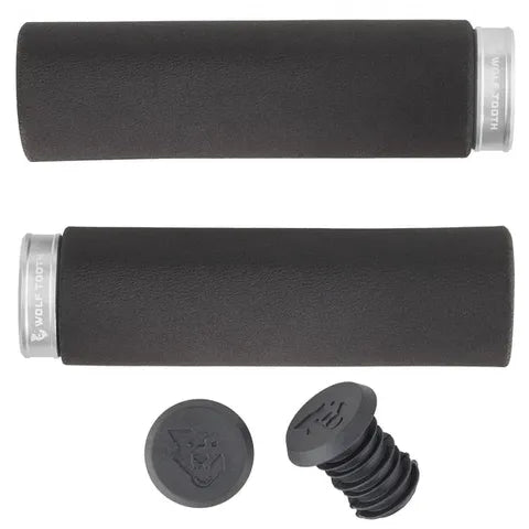 WOLF TOOTH FATPAW LOCK-ON GRIPS raw silver clamp