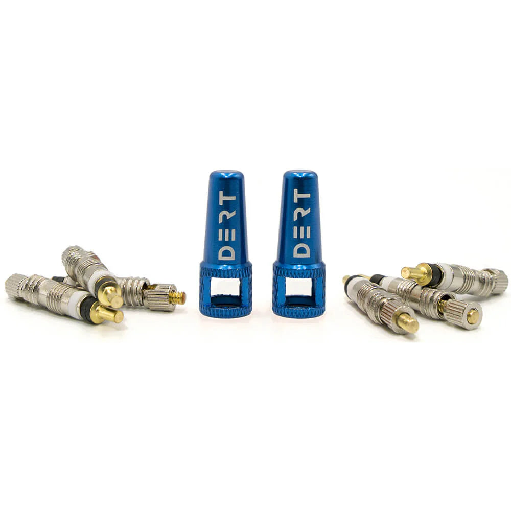 Dert Two in One Presta Valve Cap and Spare Cores