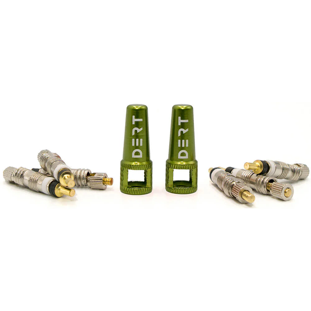 Dert Two in One Presta Valve Cap and Spare Cores