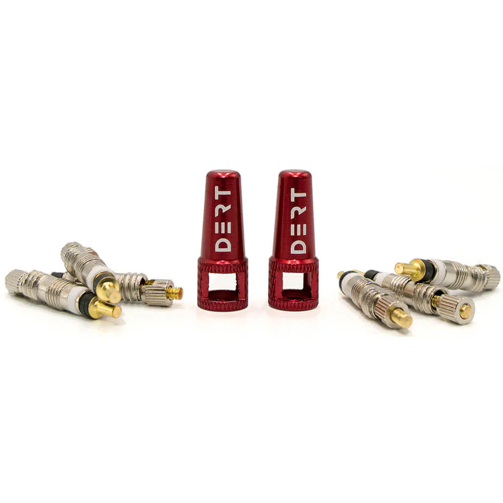 Dert Two in One Presta Valve Cap and Spare Cores