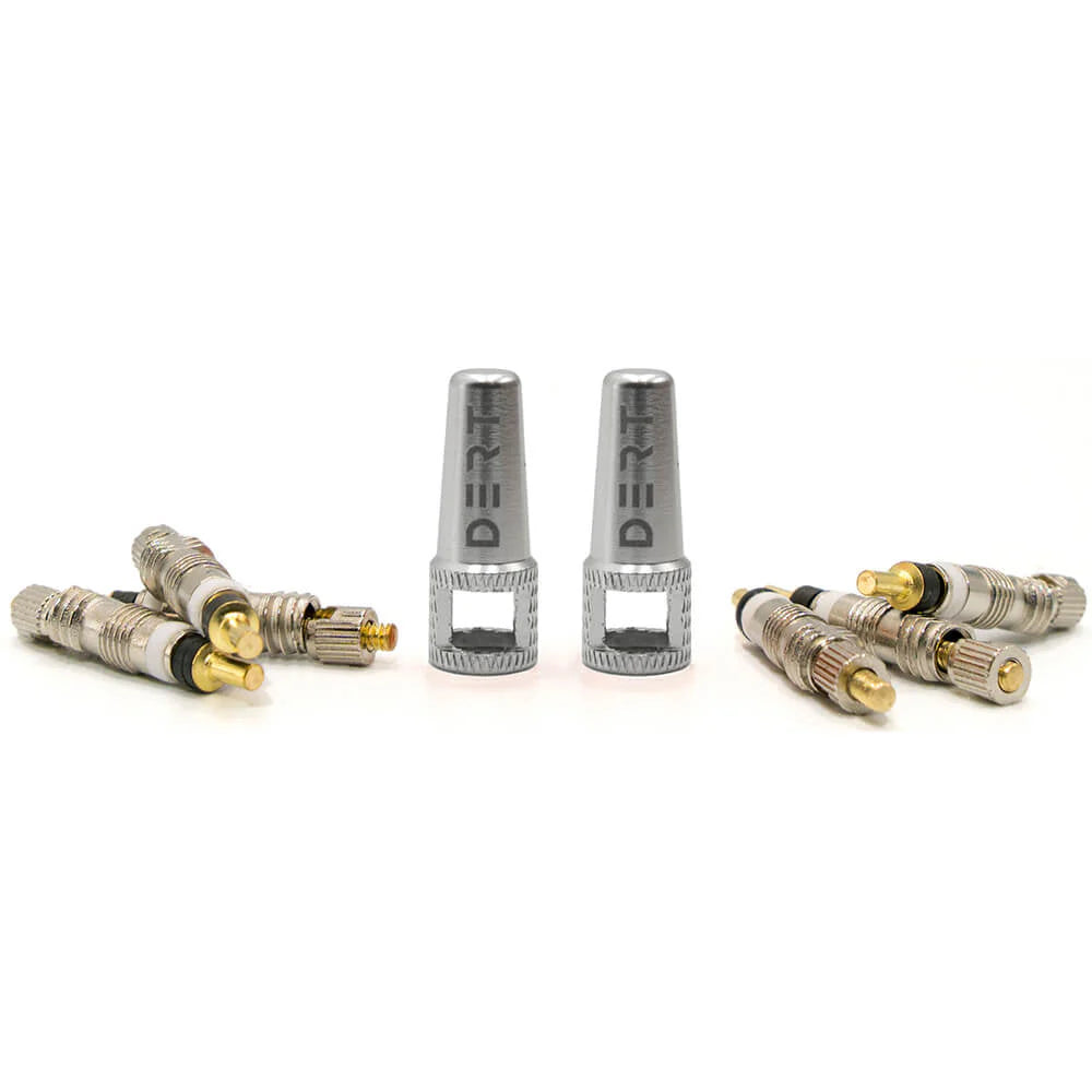 Dert Two in One Presta Valve Cap and Spare Cores