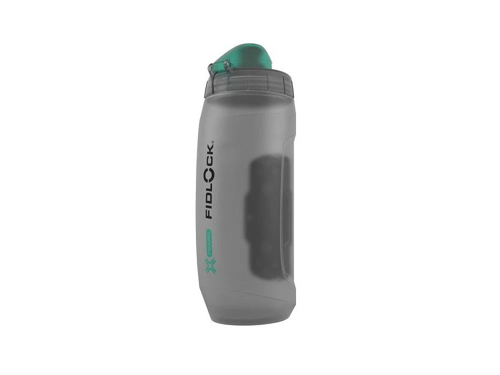 FIDLOCK TWIST single bottle including green cap w/o magnetic mount, 590 ml transparent black