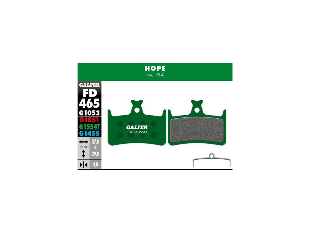 Galfer Hope E4, RX4, RX4 Disc Brake Pads Pro, Green FD465