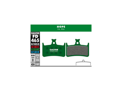 Galfer Hope E4, RX4, RX4 Disc Brake Pads Pro, Green FD465