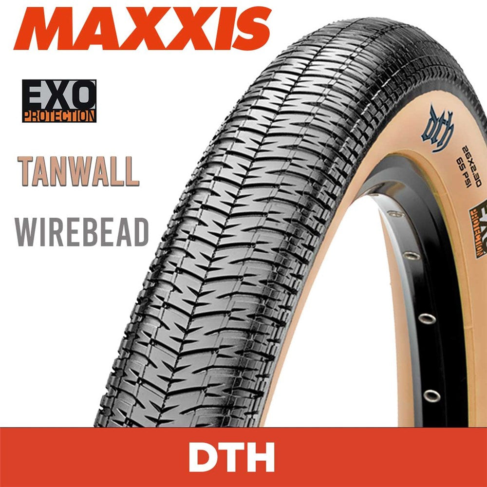 Maxxis DTH - 26 X 2.30 Wirebead EXO Tanwall