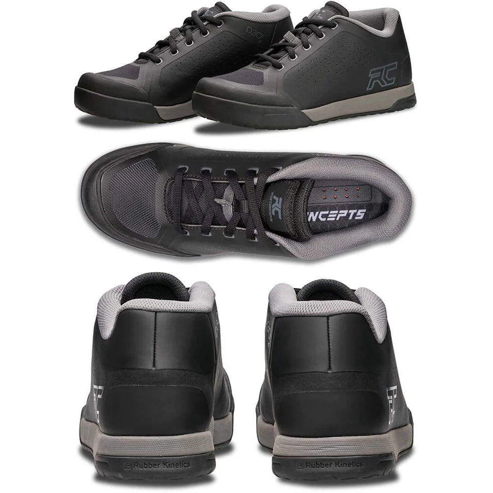 Ride Concepts Powerline Flat Shoes - Black - Charcoal Size US 10