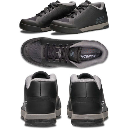 Ride Concepts Powerline Flat Shoes - Black - Charcoal Size US 10