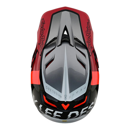 Troy Lee Designs D4 Composite Helmet - Qualifier Silver/Red
