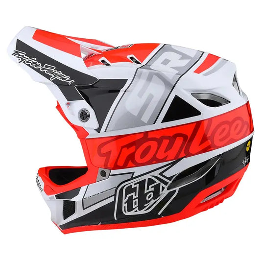 Troy Lee Designs D4 COMPOSITE HELMET - TEAM SRAM WHITE / GLO RED