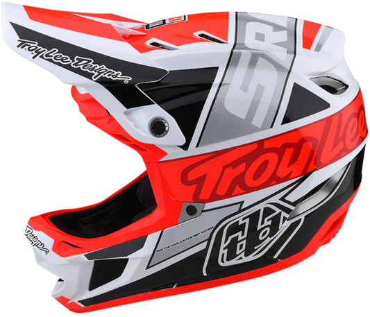 Troy Lee Designs D4 COMPOSITE HELMET - TEAM SRAM WHITE / GLO RED